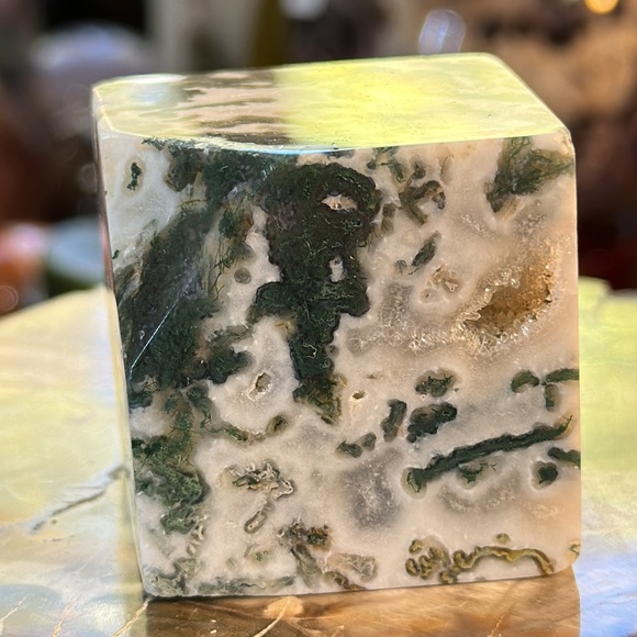 🔥SALE🔥 Moss Agate Crystal Cube With Druzy! - Picture 7 of 7